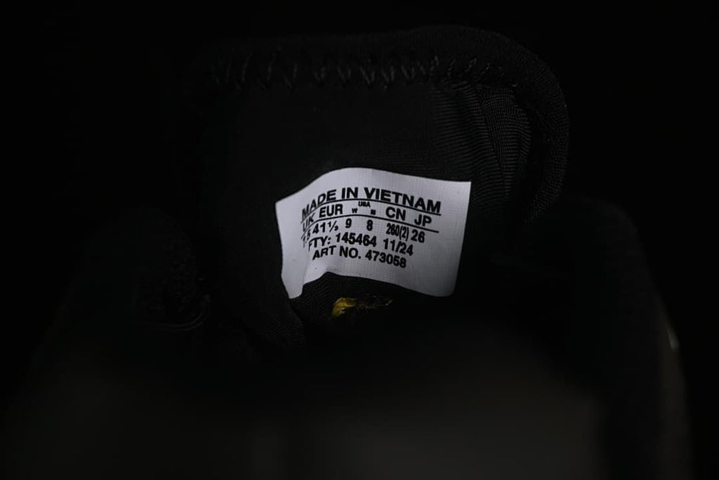 Close-up of the tongue size label inside the shoe.