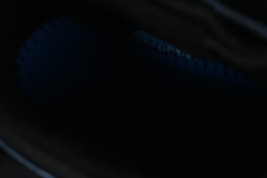 Dark close-up of the shoe interior.