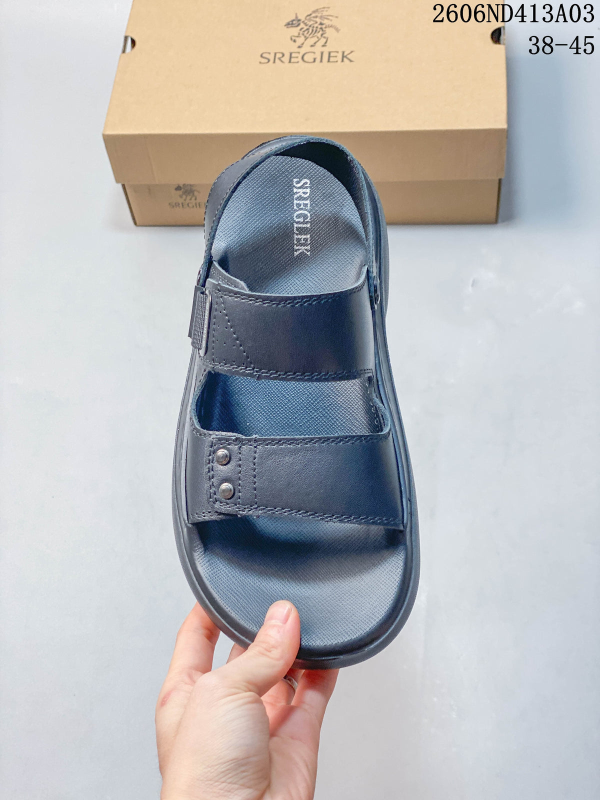 Top view showing the two front straps and textured footbed.