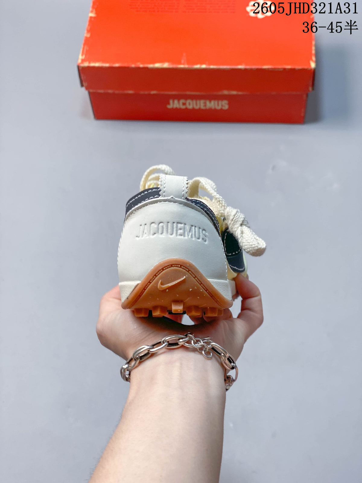 Rear view of a Nike x Jacquemus sneaker showing the heel detail