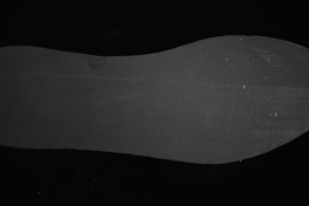 Close-up view of a dark insole