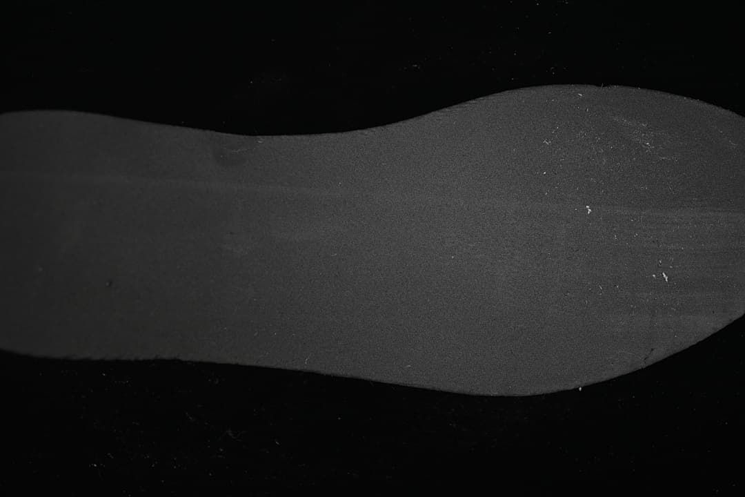 Close-up view of a dark insole