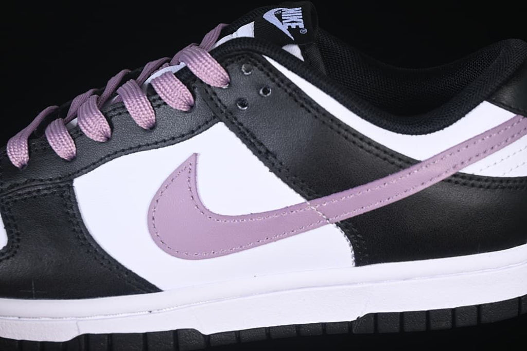Close-up of the purple Swoosh and lace area