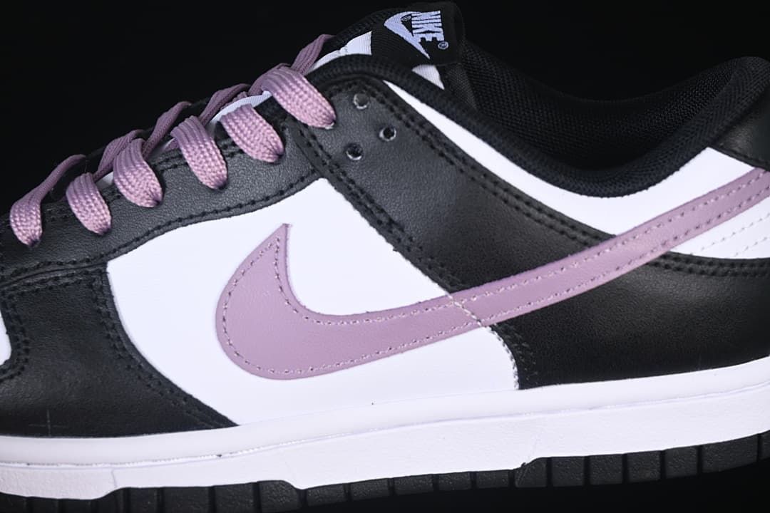 Close-up of the purple Swoosh and lace area