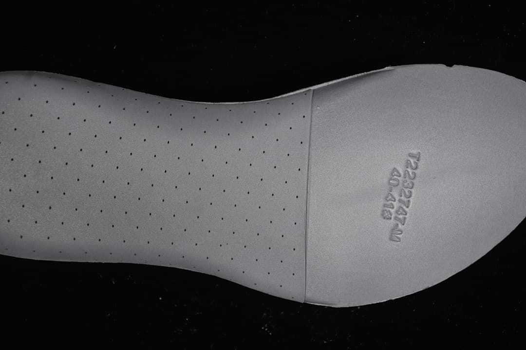 Close-up of the shoe insole with a size marking