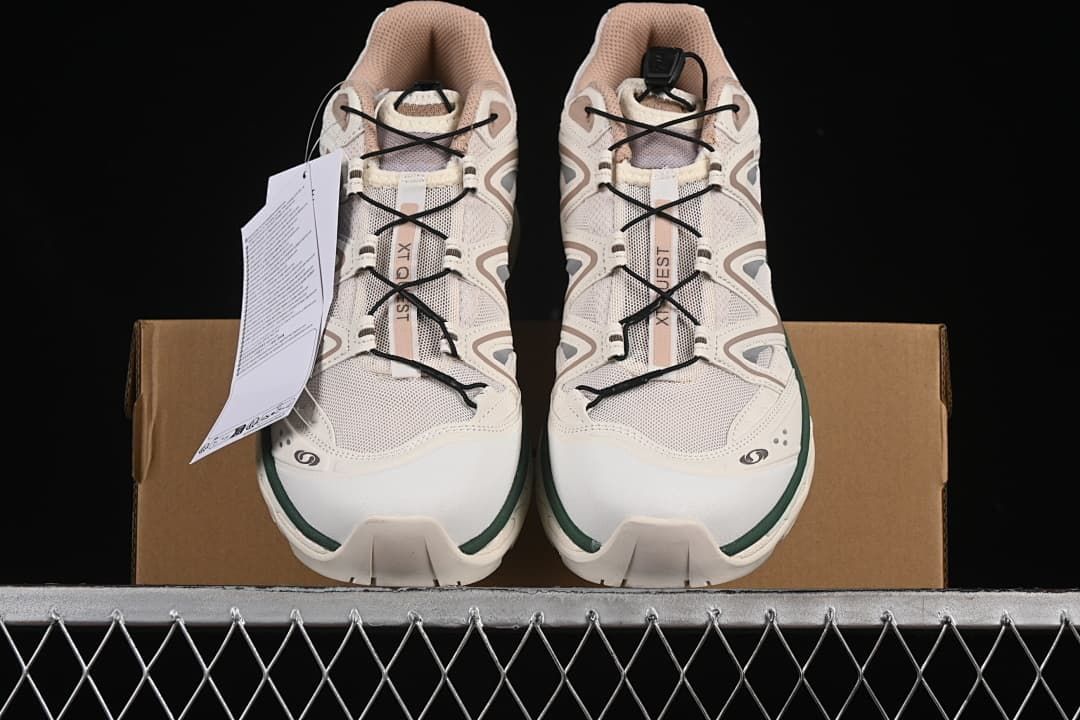 Front view of the pair showing the toe shape and lace layout.