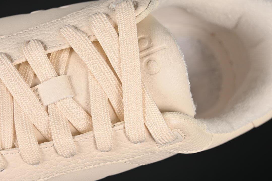 Close-up of the laces and upper panel details
