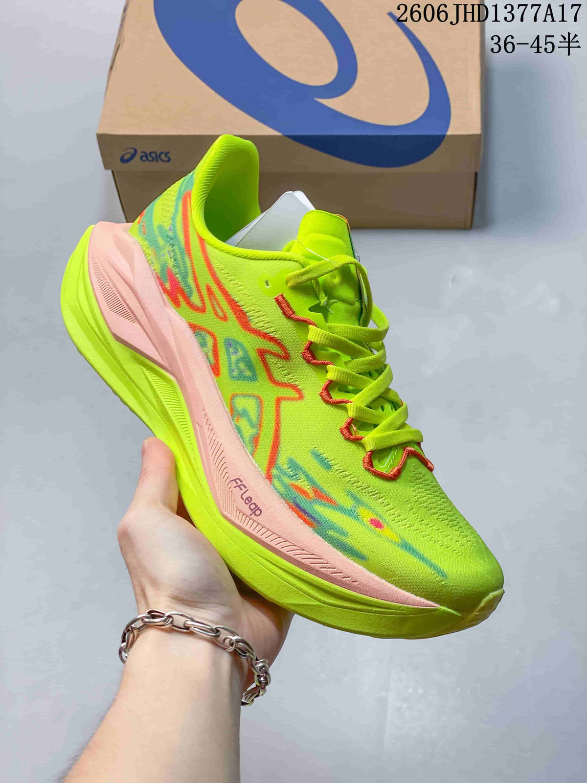Side profile highlighting the colorful patterned upper and sculpted midsole