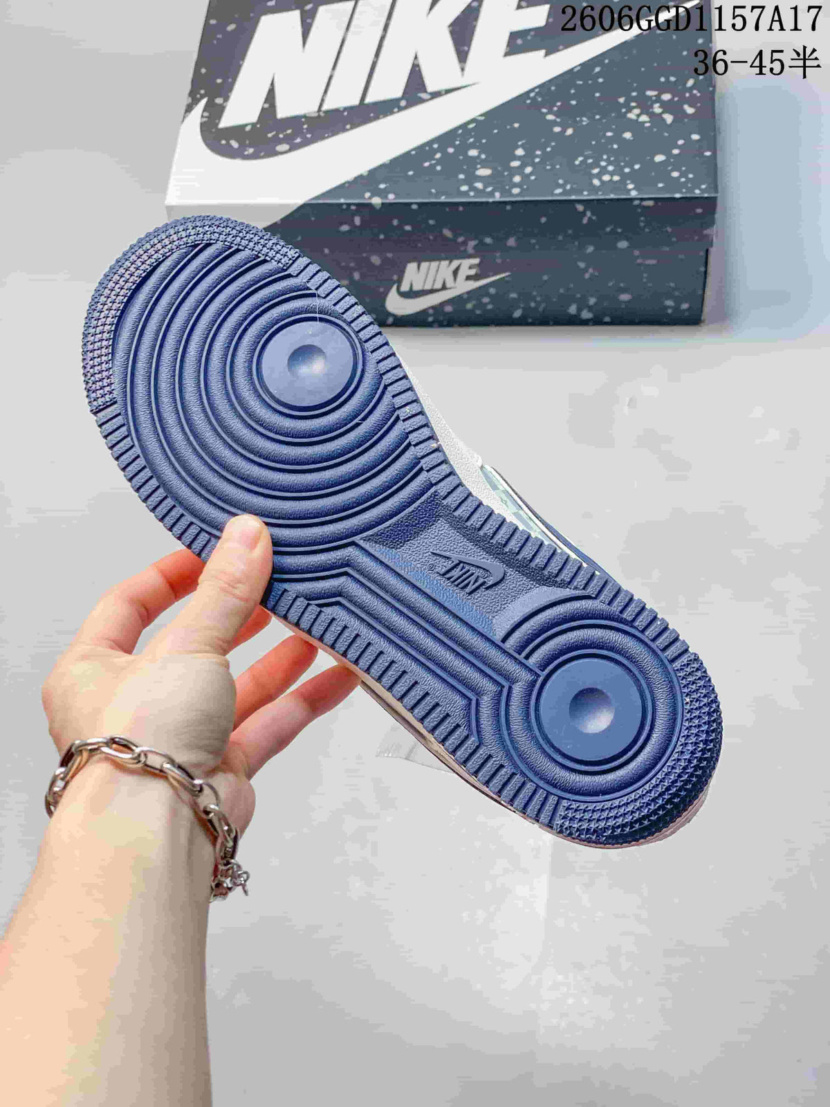 Close-up of the blue patterned outsole