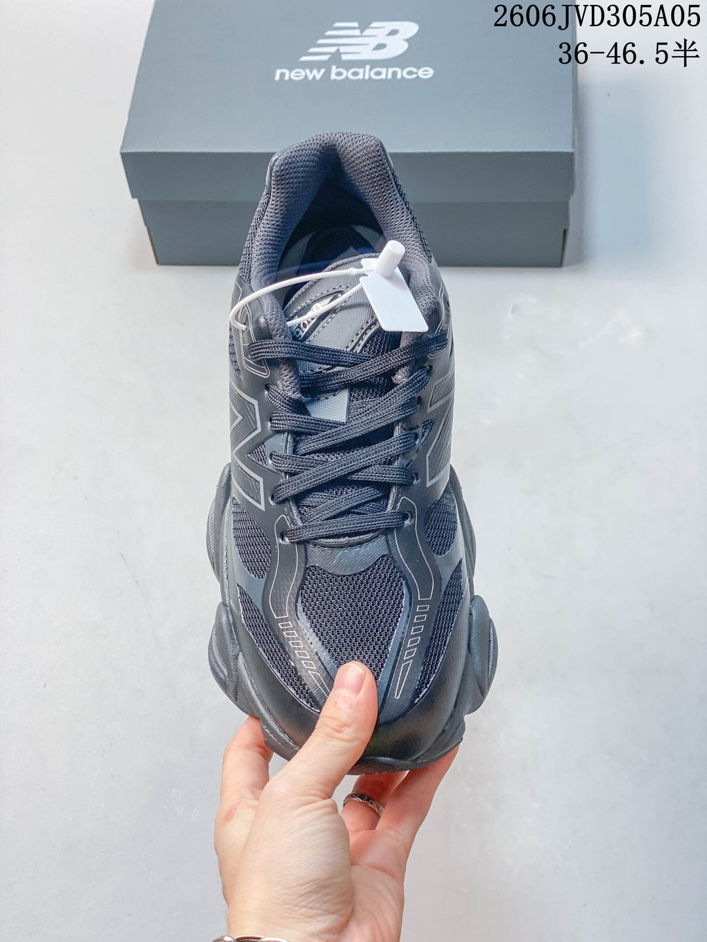 Top view showing the laces and mesh toe panel.