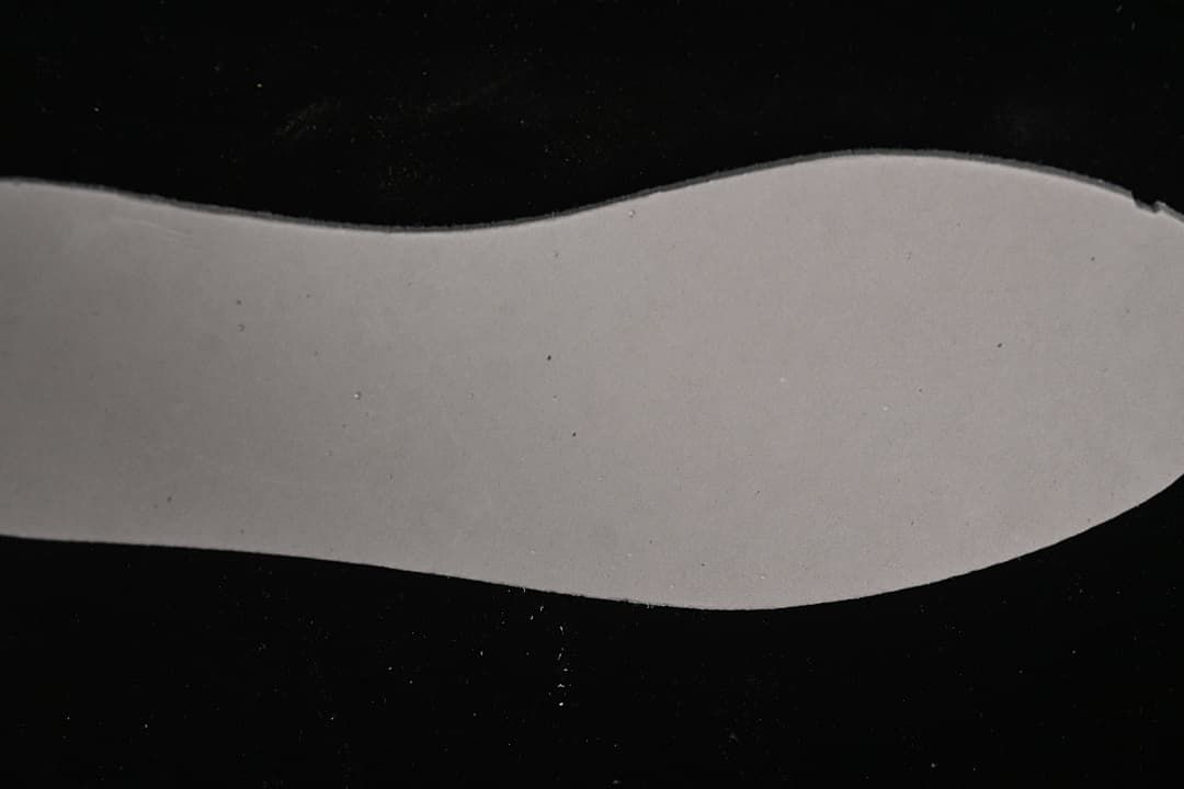 Close-up view of a light-colored shoe insert