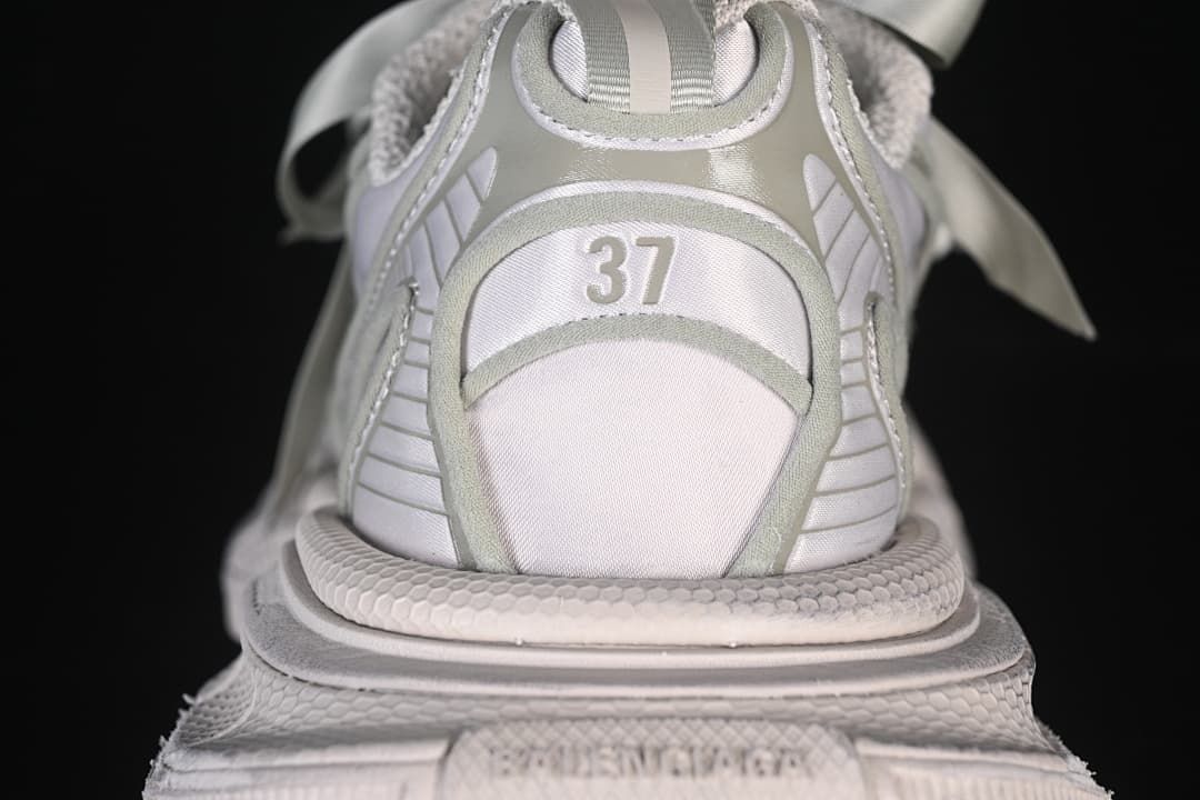 Rear view showing the shoe marked 37
