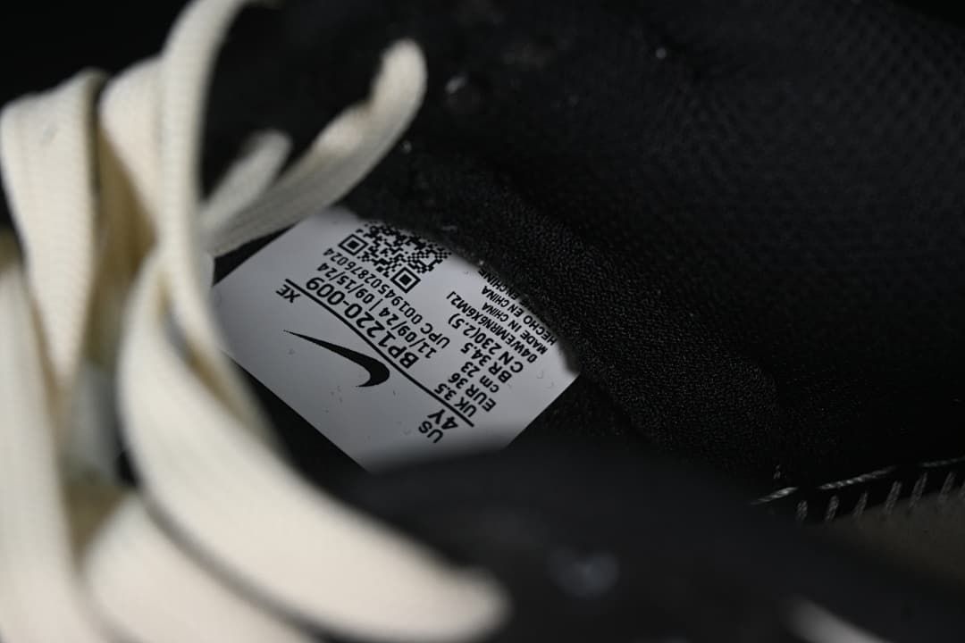 Close-up of the interior label showing EU size 35 and product code BP1220-009