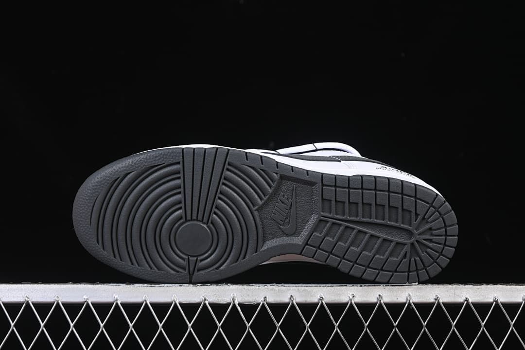 View of the black patterned outsole