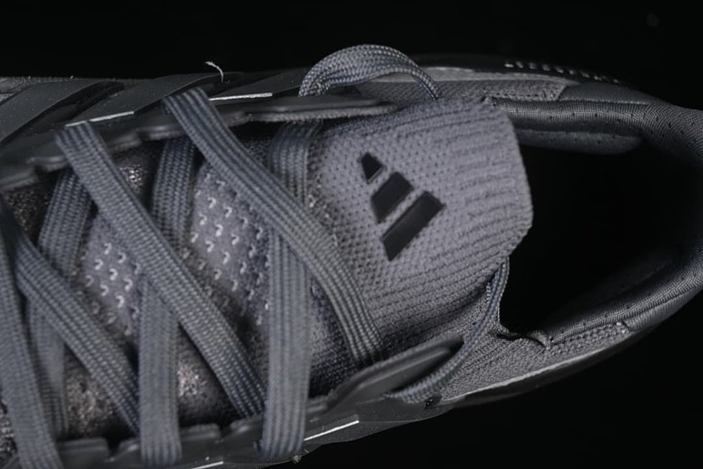 Close-up of laces and adidas tongue logo