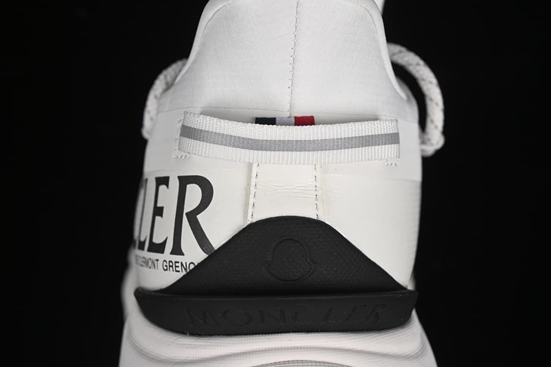 Rear view showing heel pull tab and black heel detail