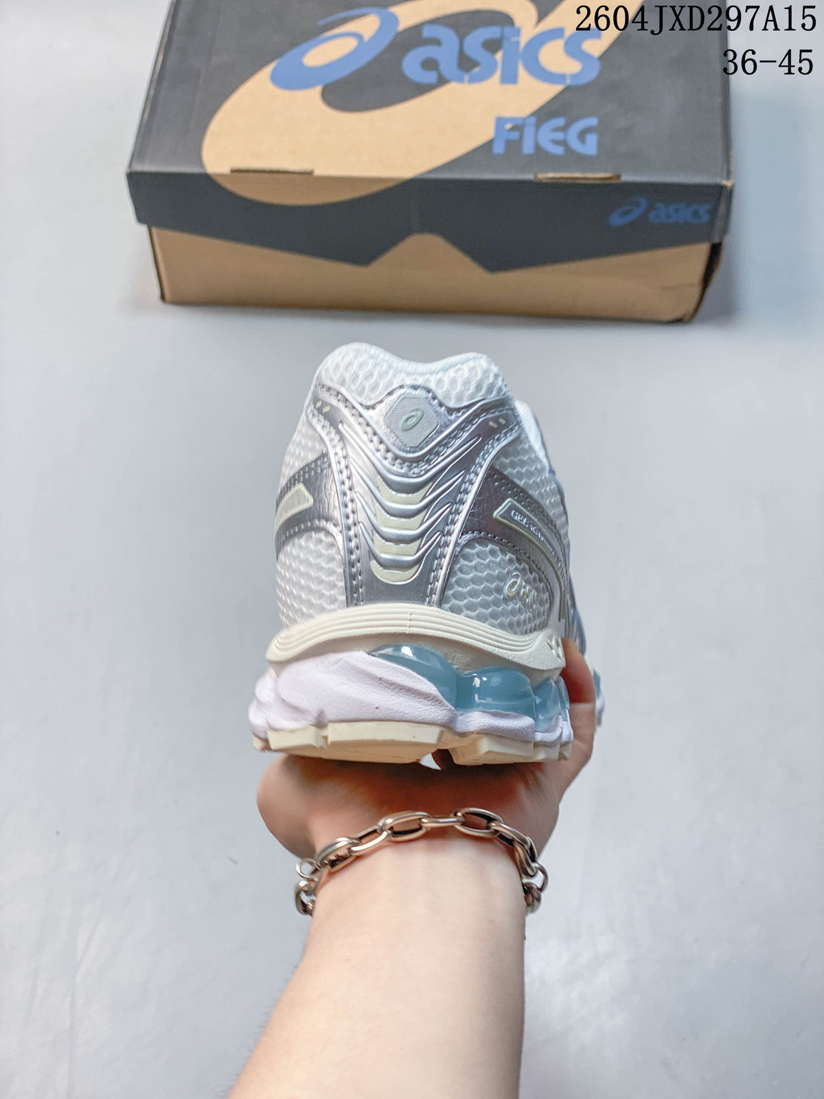 Rear view of the sneaker showing layered heel details and sculpted sole