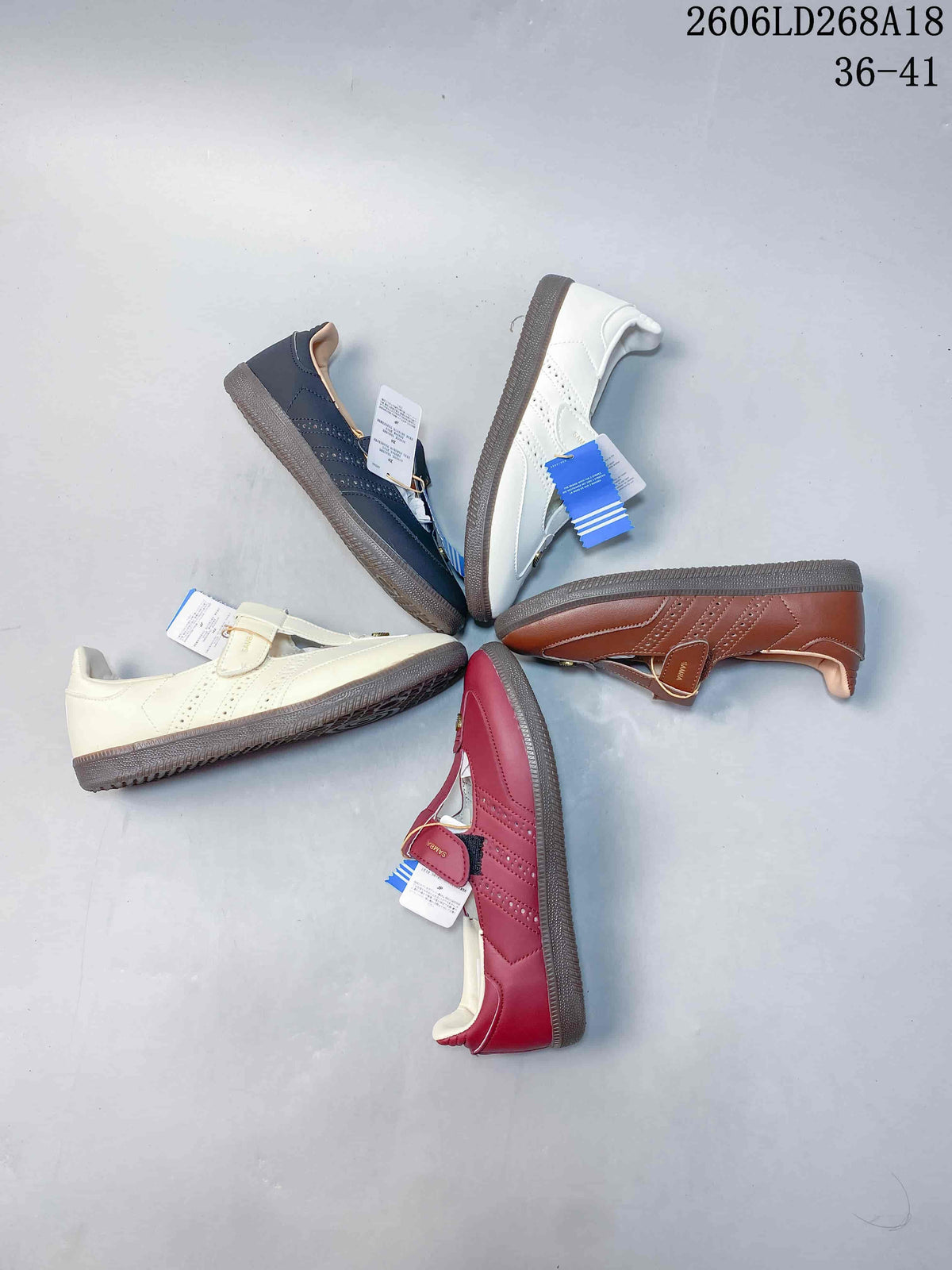 Several Samba Jane sneakers arranged together in different colors