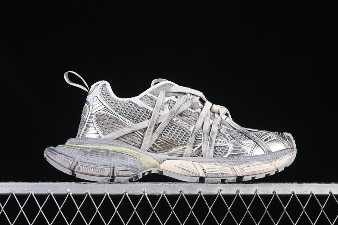 Side profile showing the layered upper and sculpted outsole