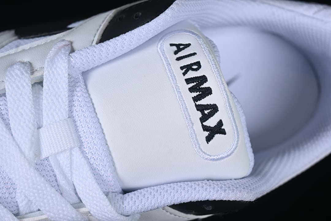 Close-up of the tongue with Air Max lettering and white laces.