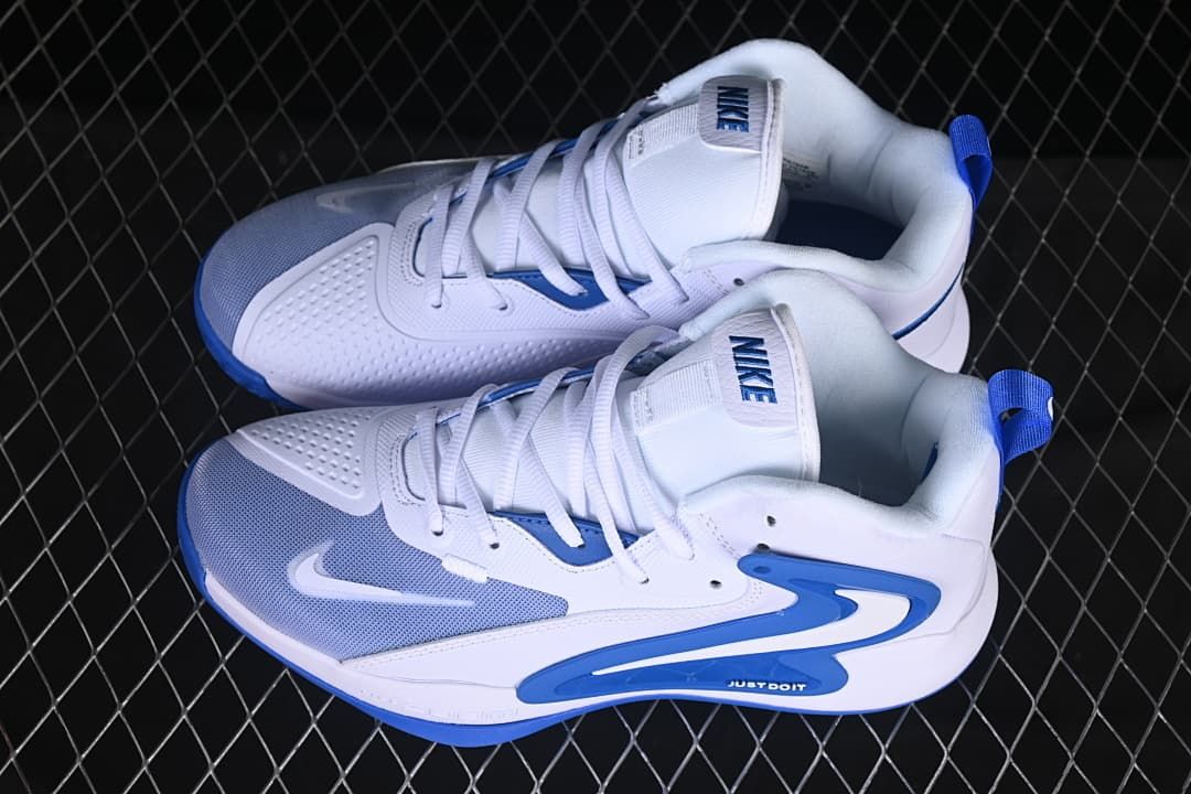 Pair of white and blue Nike Zoom HyperSet 2 SE shoes