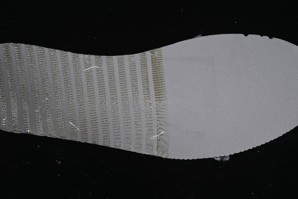 Underside view of the sneaker insole