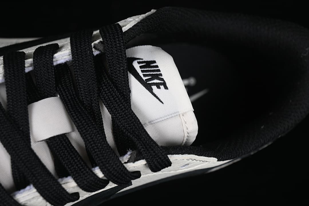 Close-up of the laces, tongue, and collar.