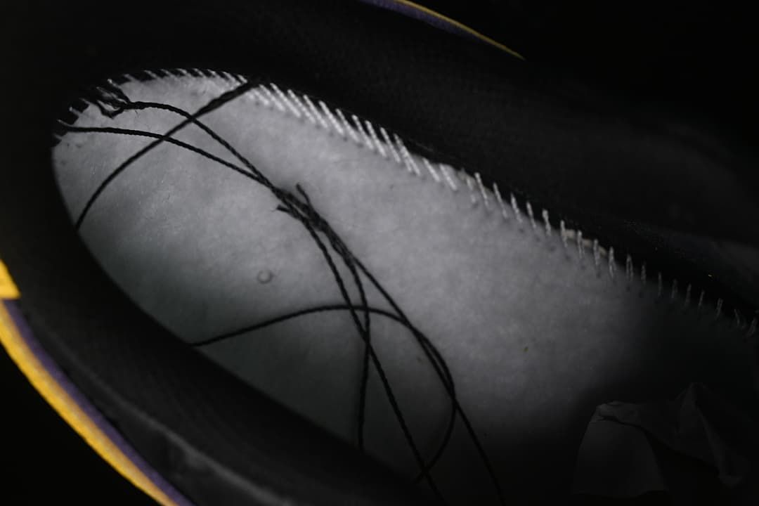 Close-up view inside the sneaker.