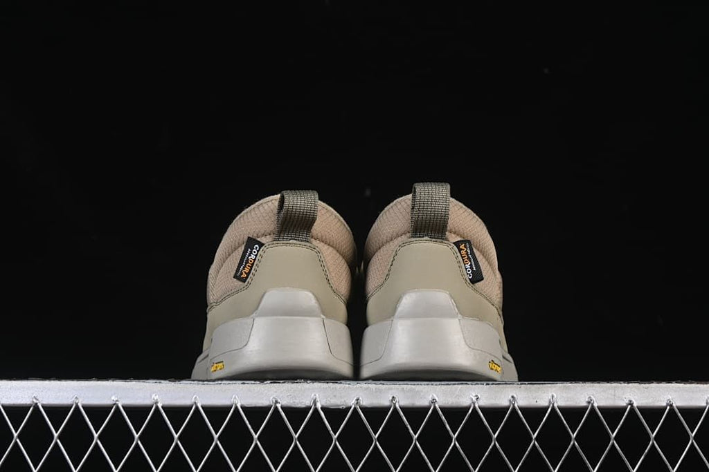 Rear view of both shoes showing heel loops