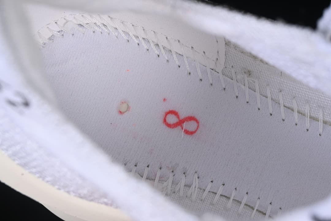 Close-up of stitching and details inside the sneaker