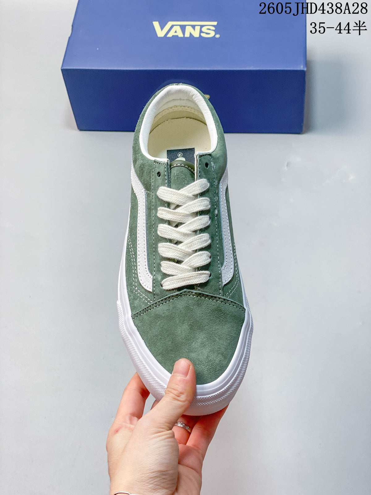 Top view of the sneaker showing its laces and toe