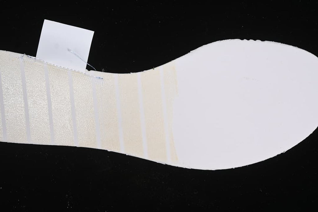 Underside view of the shoe's insole