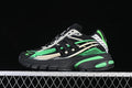 Side profile of a black adidas Originals Adistar Jellyfish sneaker with bright green and off-white accents
