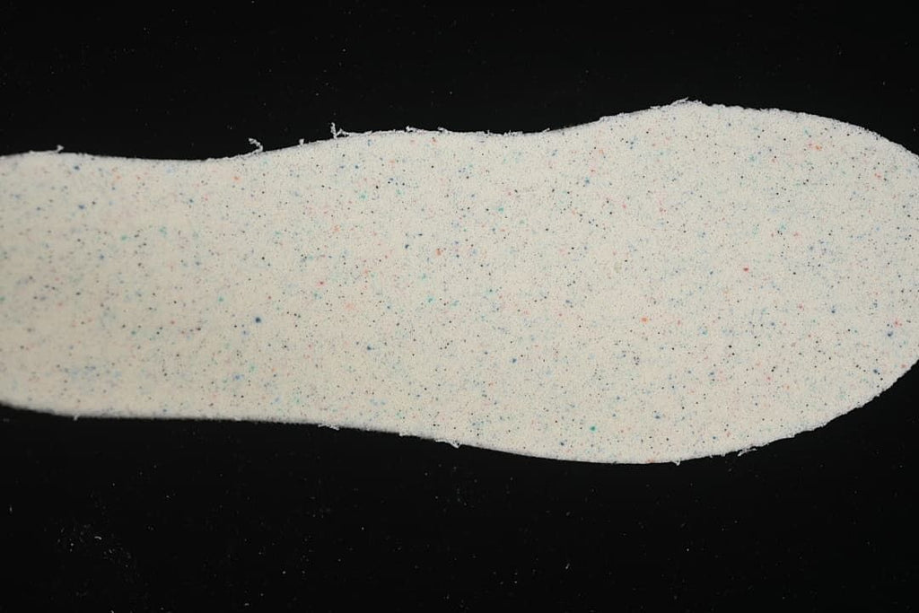 Light-colored shoe insole viewed from above
