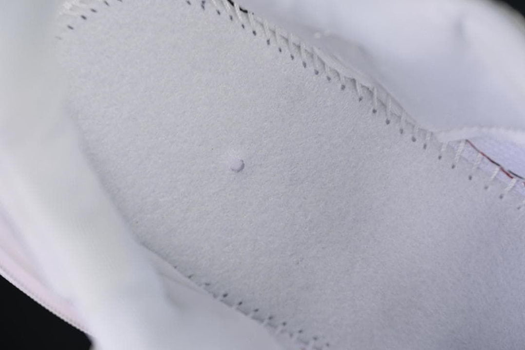 Close-up of the sneaker's interior lining and stitching.