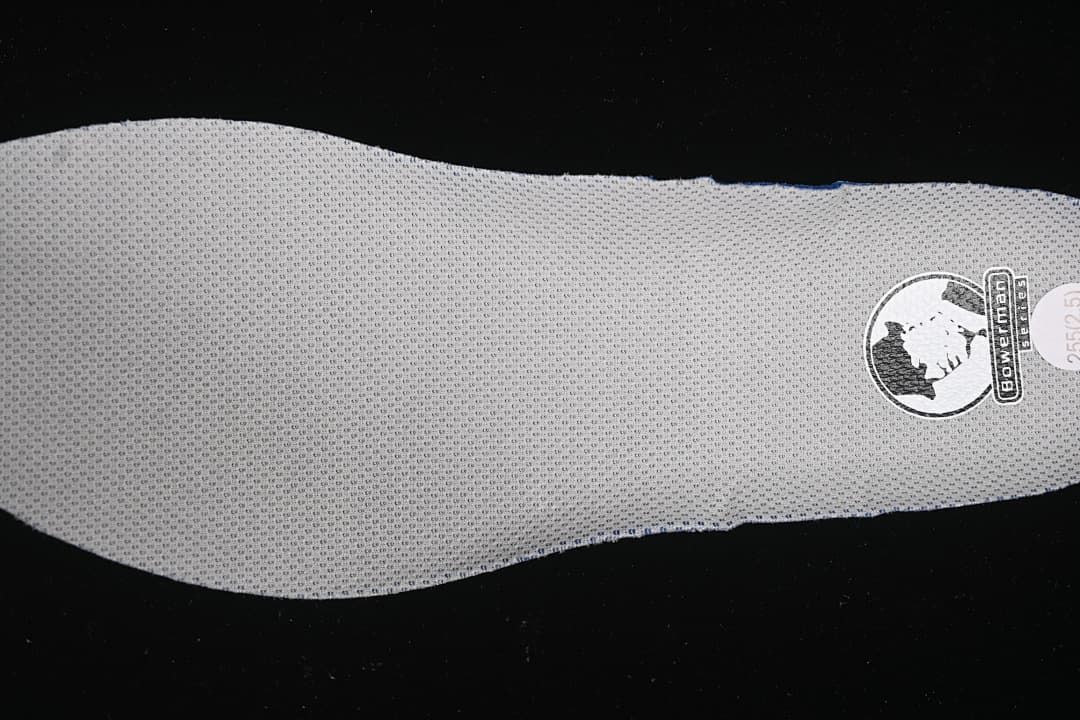 Close-up of the patterned insole and visible branding.