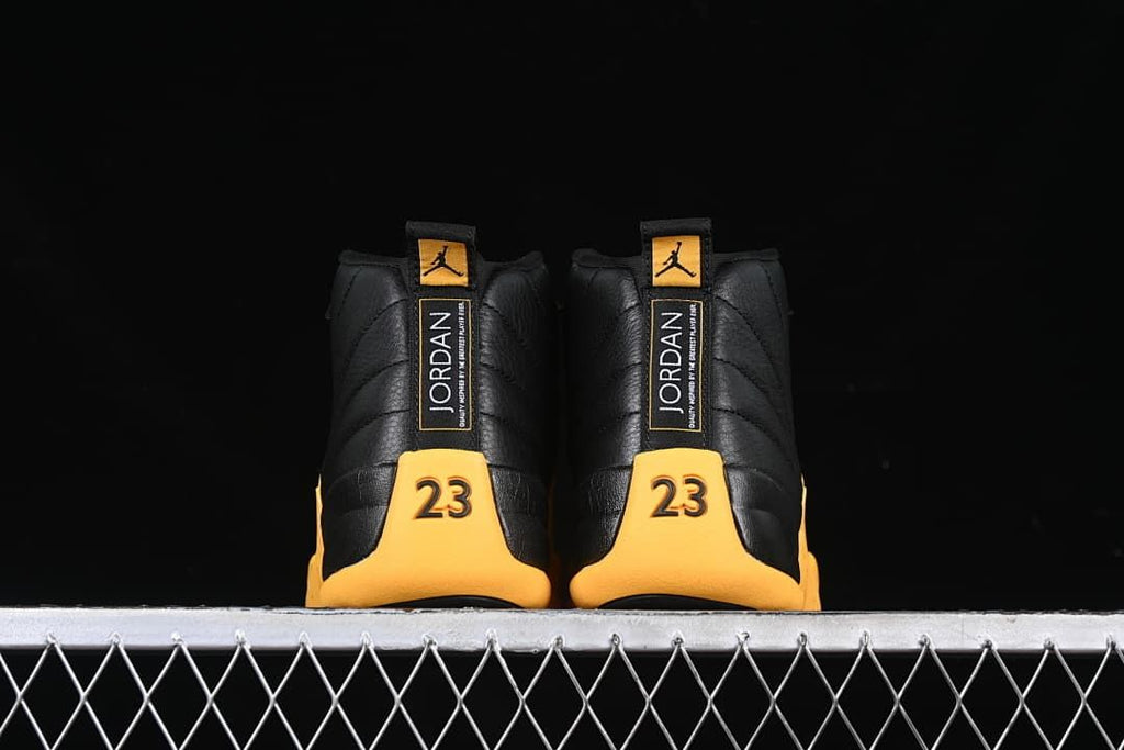 Rear view of the pair showing the heel tabs and 23 markings