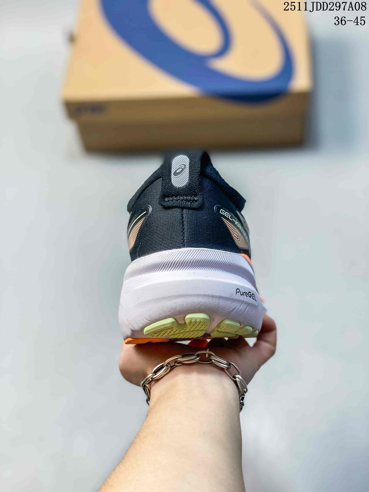 Rear view of the shoe showing the white midsole and visible PureGEL marking.
