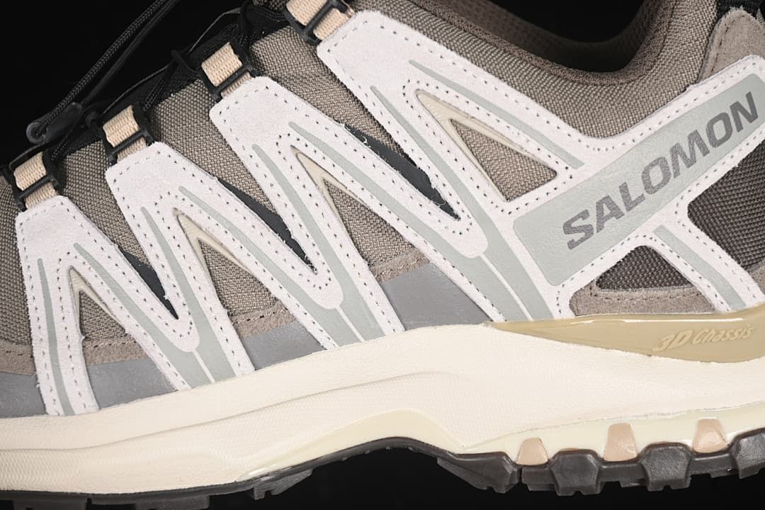 Close-up of side support panels and quick-lacing system