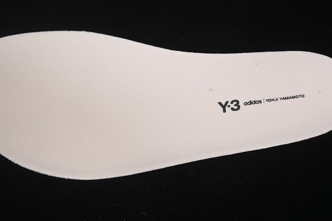 Insole detail showing Y-3, adidas, and Yohji Yamamoto branding