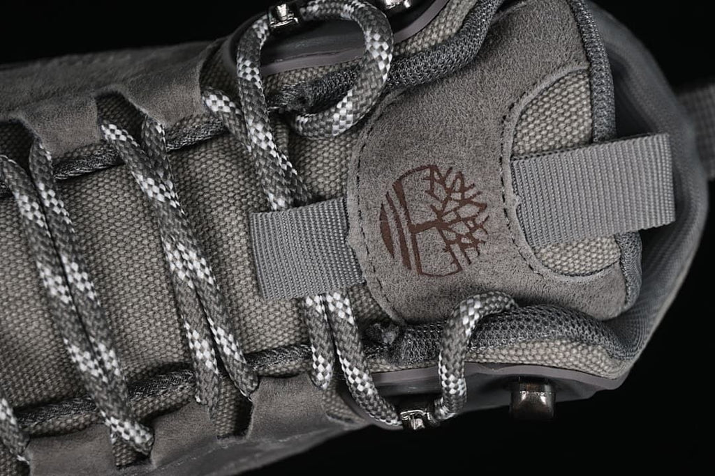 Close-up of the tongue, lace loops, and patterned laces