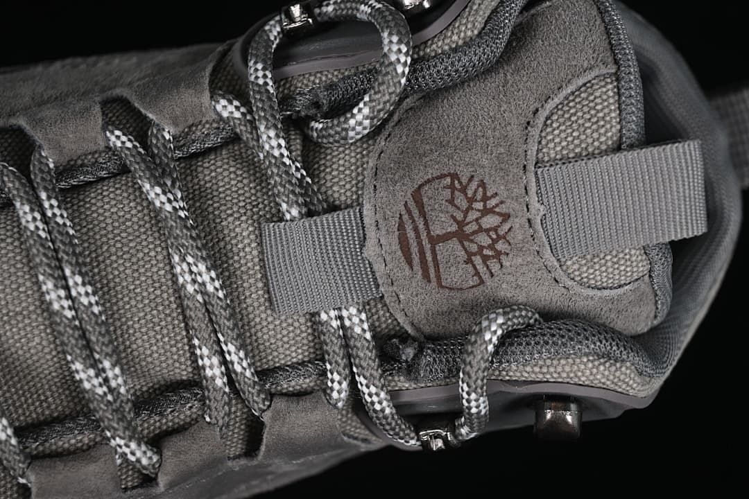 Close-up of the tongue, lace loops, and patterned laces
