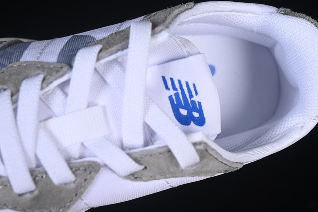Close-up of the tongue logo, laces, and padded collar.