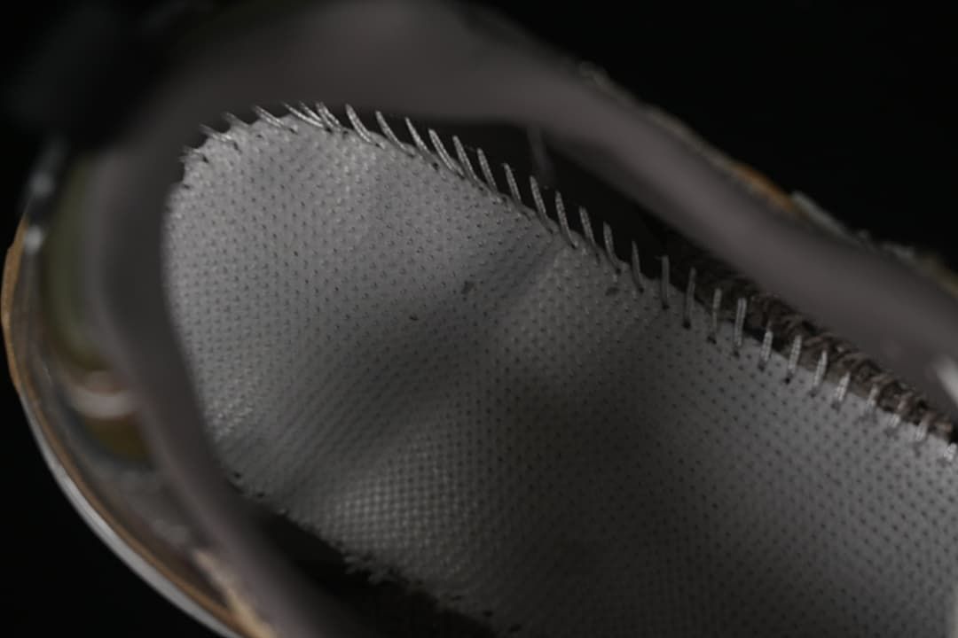 Close-up of the interior lining and stitching