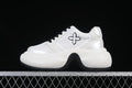 Side view of a white SMFK Future Ripple sneaker with black laces and a chunky sole