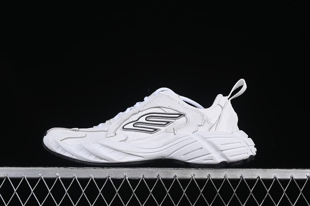 White Balenciaga Monday low-top sneaker in side profile