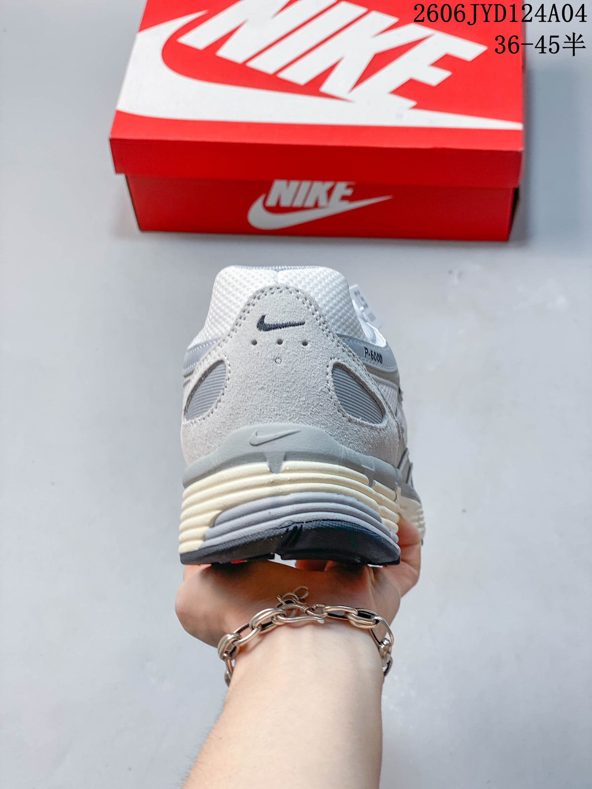 Rear view of the Nike P-6000 sneaker showing heel details and layered sole