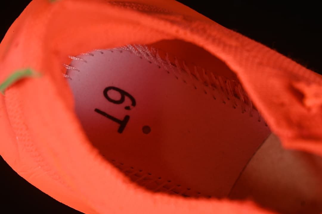 Inside view of the shoe showing a size marking of 6.5
