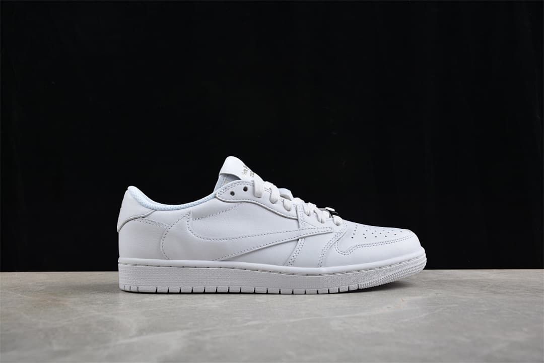 Side profile of a white low-top sneaker