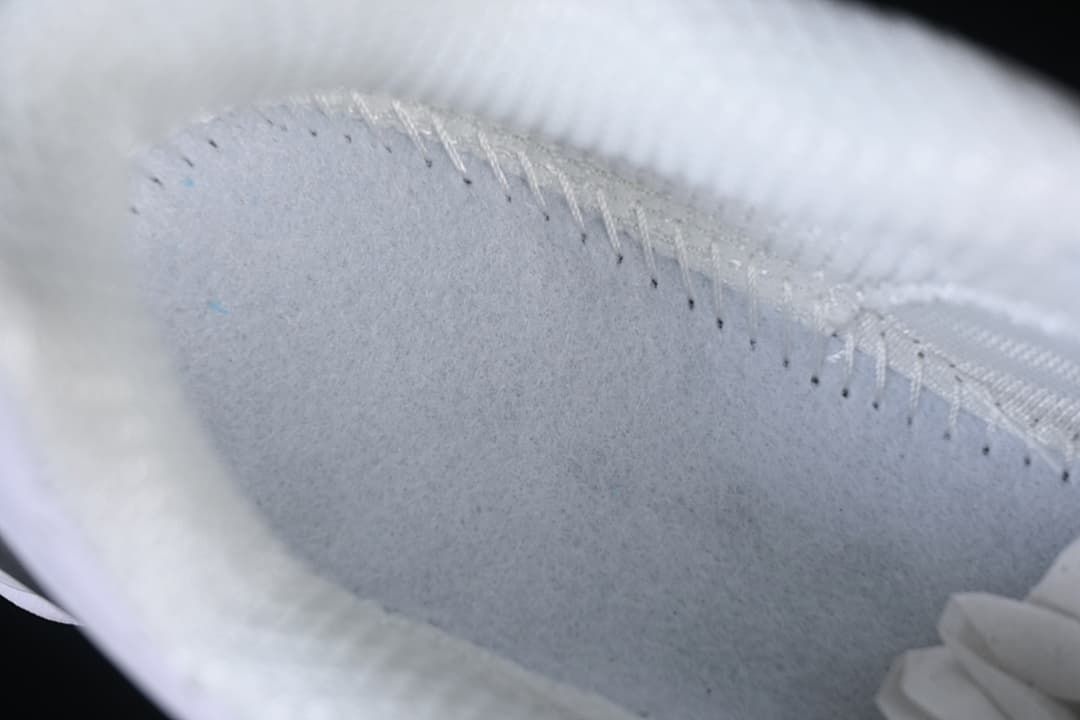 Close-up of the sneaker's inner lining and stitching